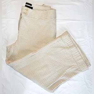 🤍🤎Anne Klein - tan and white striped pants/trousers lightweight size 12